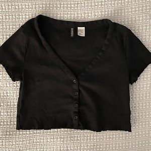 H&M Divided Cropped Button Up